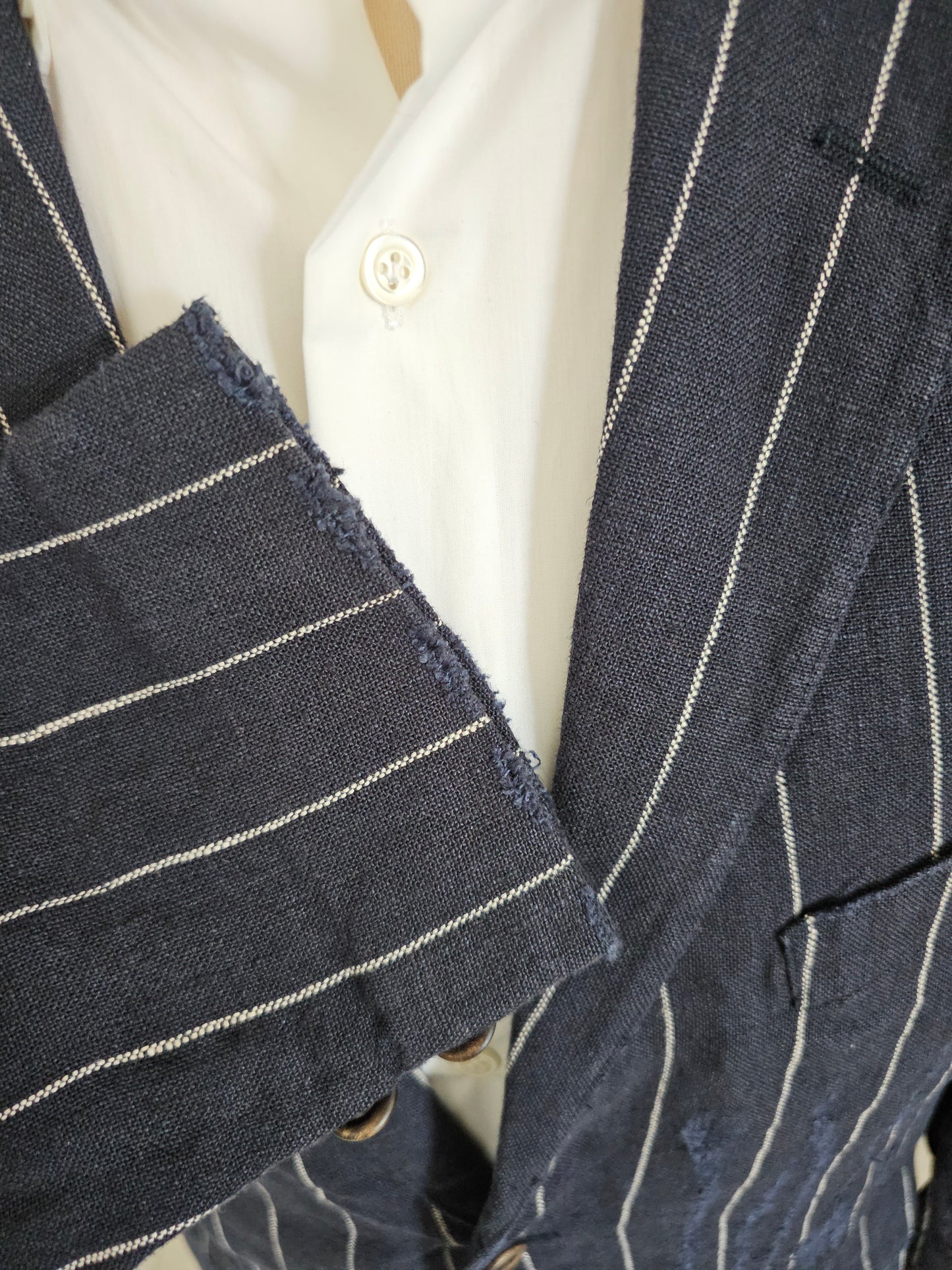 Blazer Ralph Lauren Vintage Lin Distressed rayé - Made in Italy (40)
