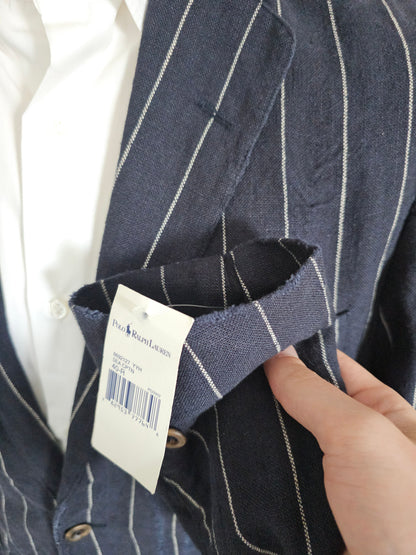 Blazer Ralph Lauren Vintage Lin Distressed rayé - Made in Italy (40)
