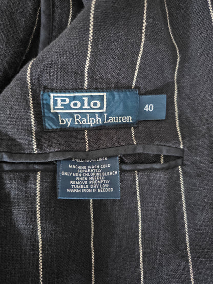 Blazer Ralph Lauren Vintage Lin Distressed rayé - Made in Italy (40)