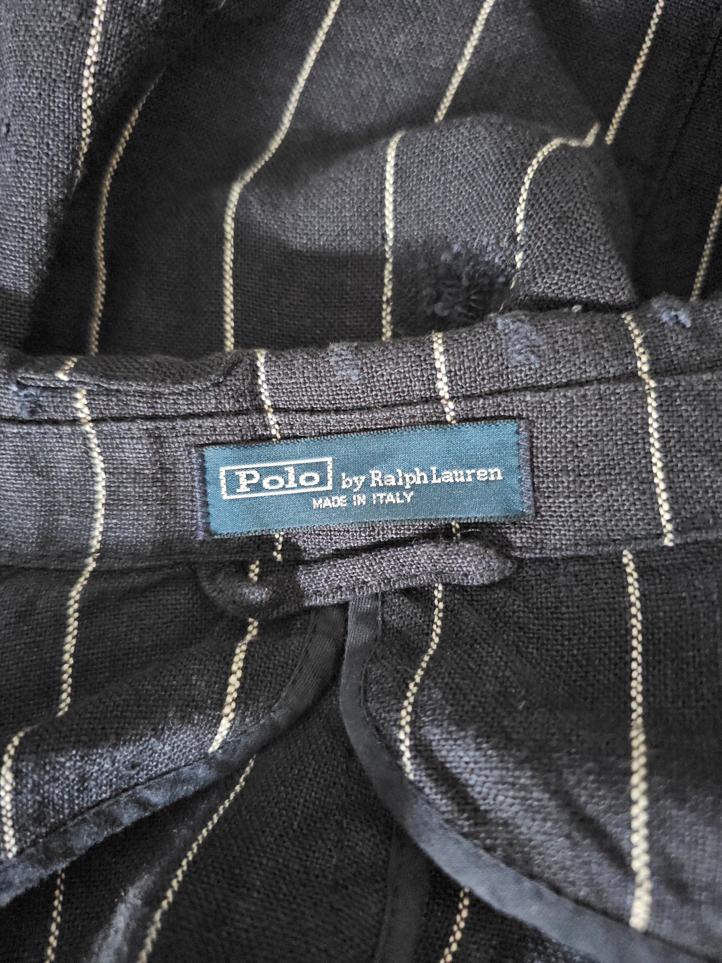 Blazer Ralph Lauren Vintage Lin Distressed rayé - Made in Italy (40)