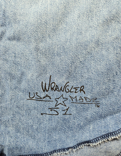 Chemise Wrangler Denim Vintage 1980's Western Shirt - Made in USA (L)