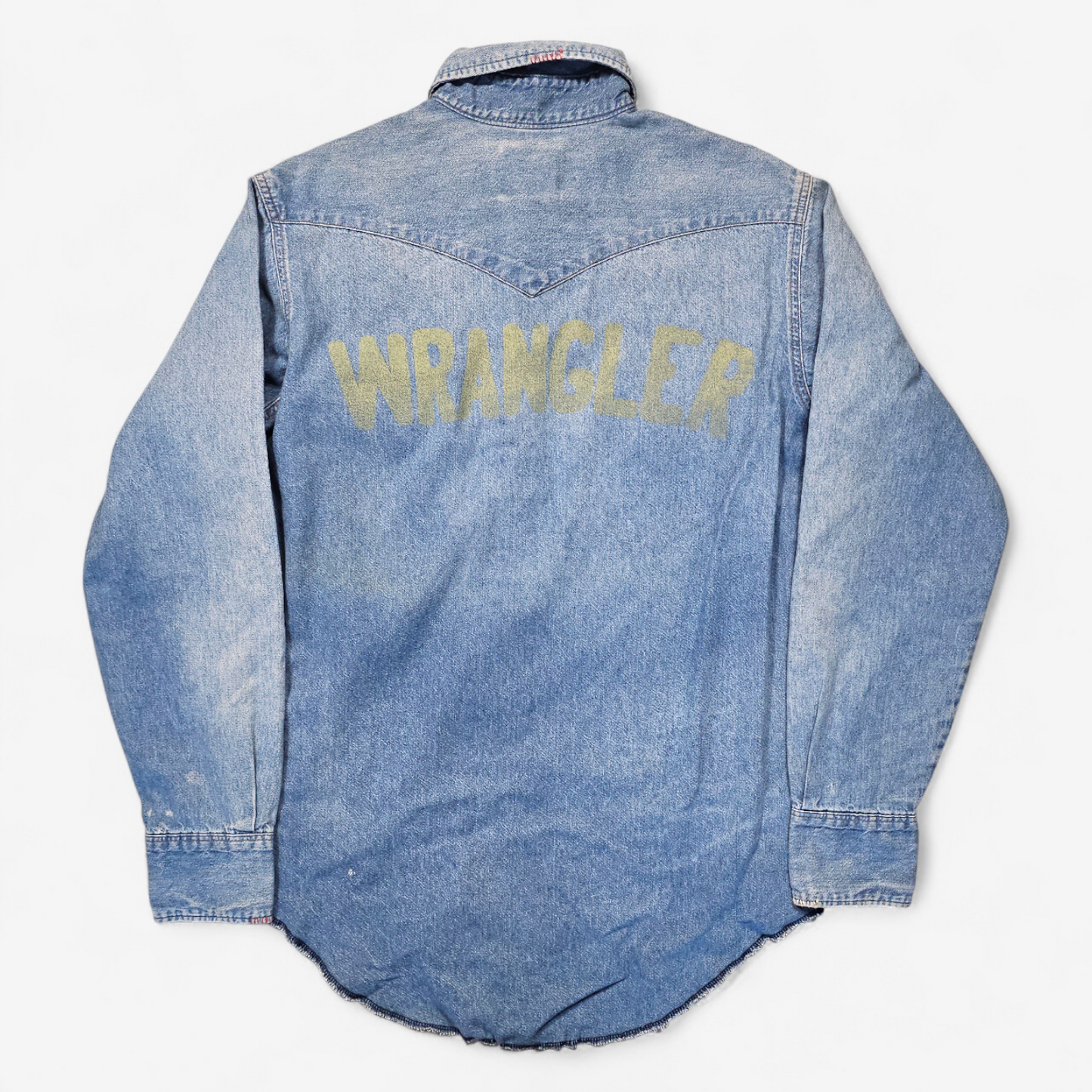 Chemise Wrangler Denim Vintage 1980's Western Shirt - Made in USA (L)