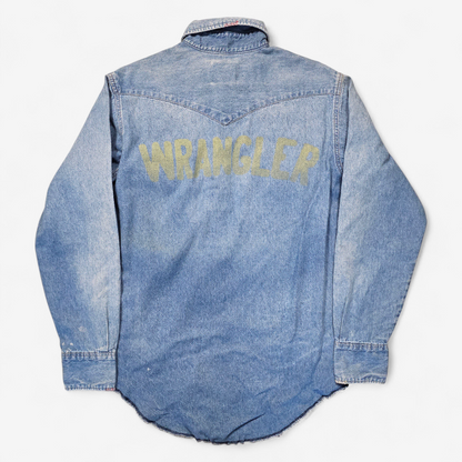 Chemise Wrangler Denim Vintage 1980's Western Shirt - Made in USA (L)