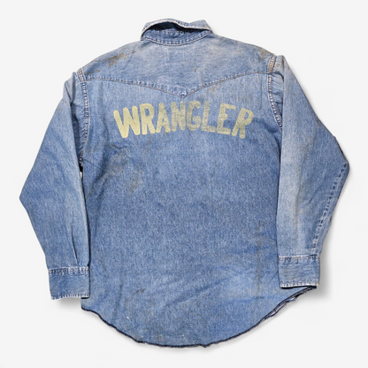 Chemise Wrangler Denim Vintage 1980's Western Shirt - Made in USA (XXL)