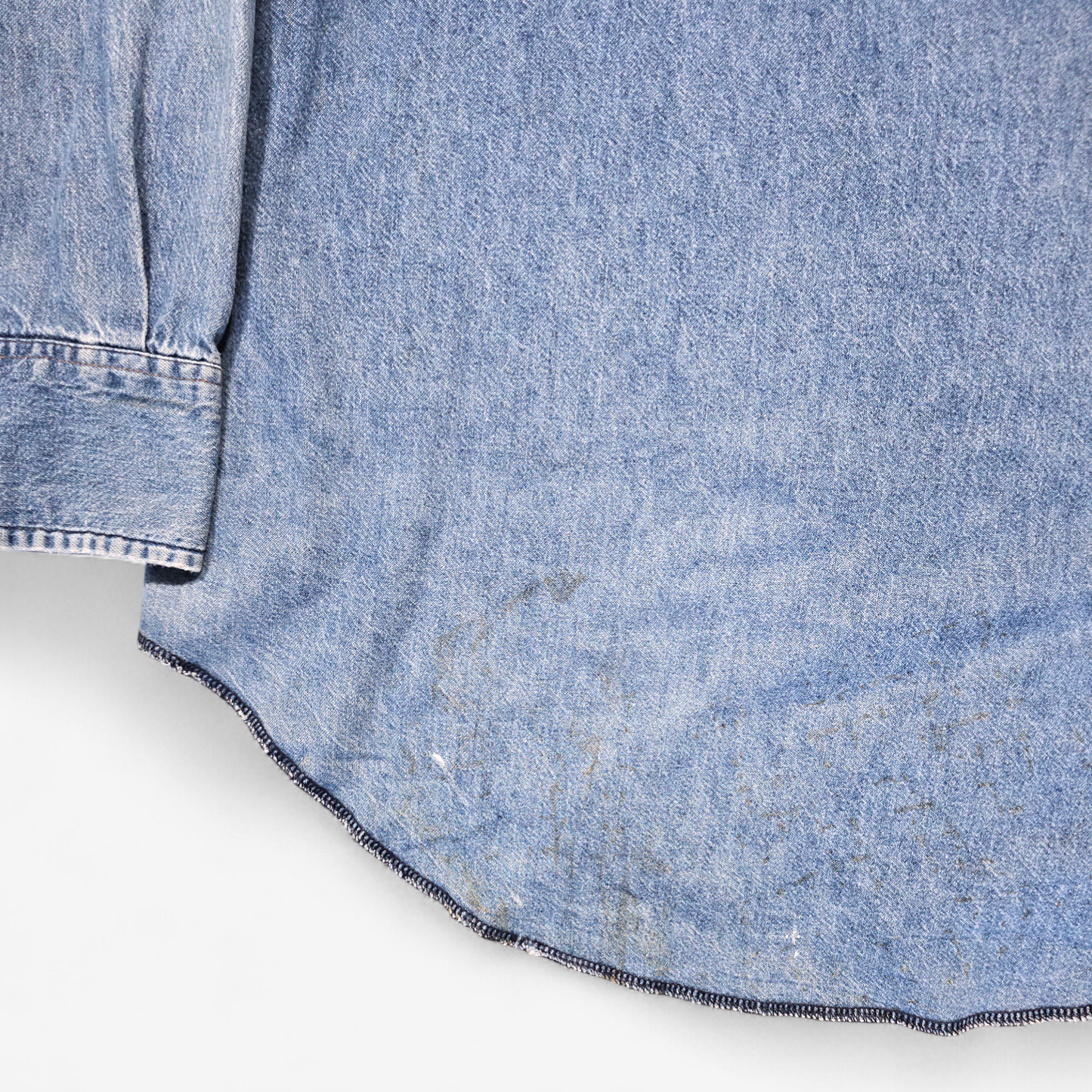 Chemise Wrangler Denim Vintage 1980's Western Shirt - Made in USA (L)