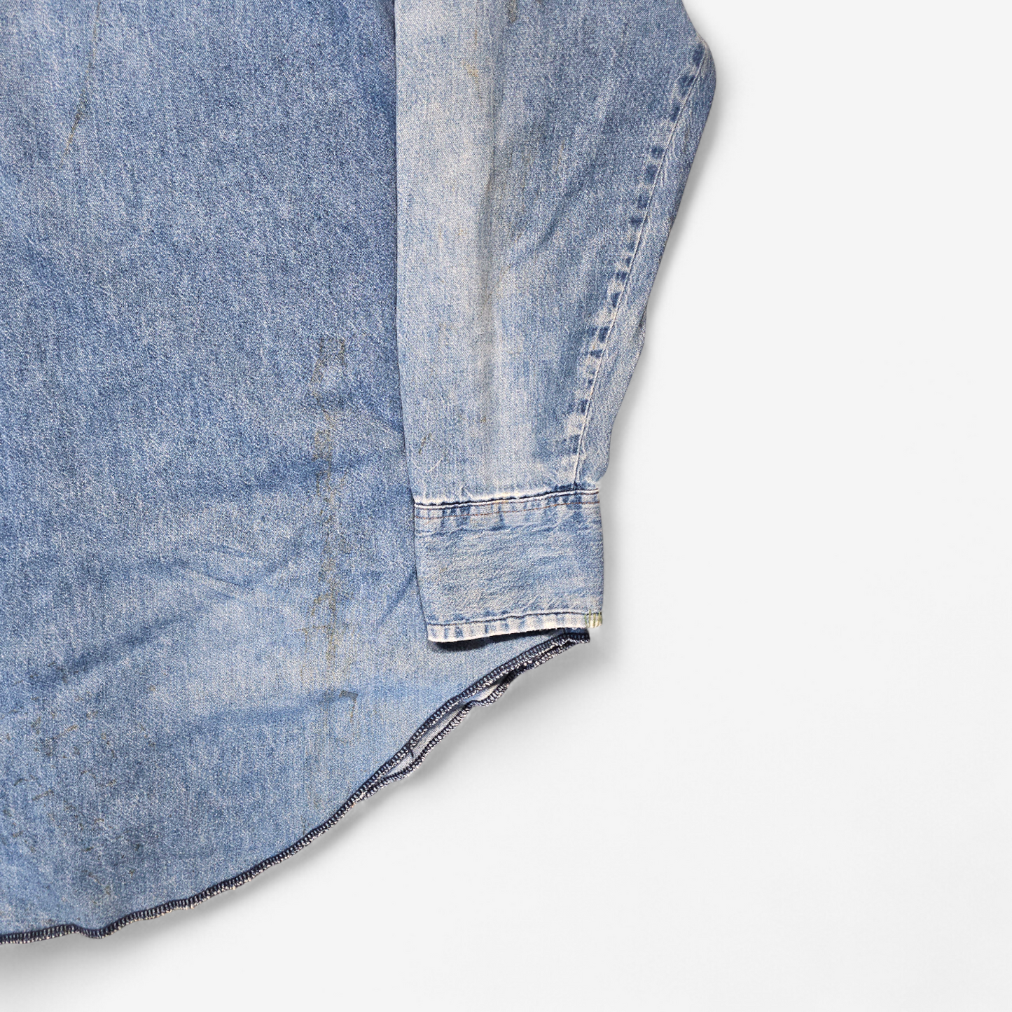 Chemise Wrangler Denim Vintage 1980's Western Shirt - Made in USA (L)