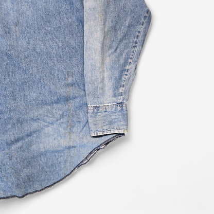 Chemise Wrangler Denim Vintage 1980's Western Shirt - Made in USA (L)