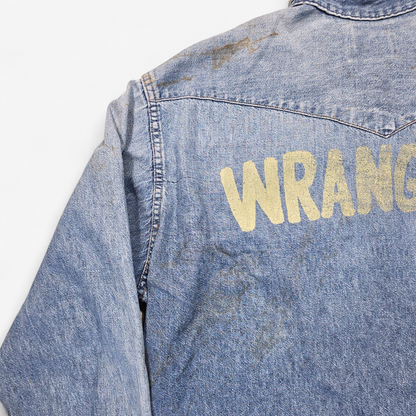 Chemise Wrangler Denim Vintage 1980's Western Shirt - Made in USA (XXL)