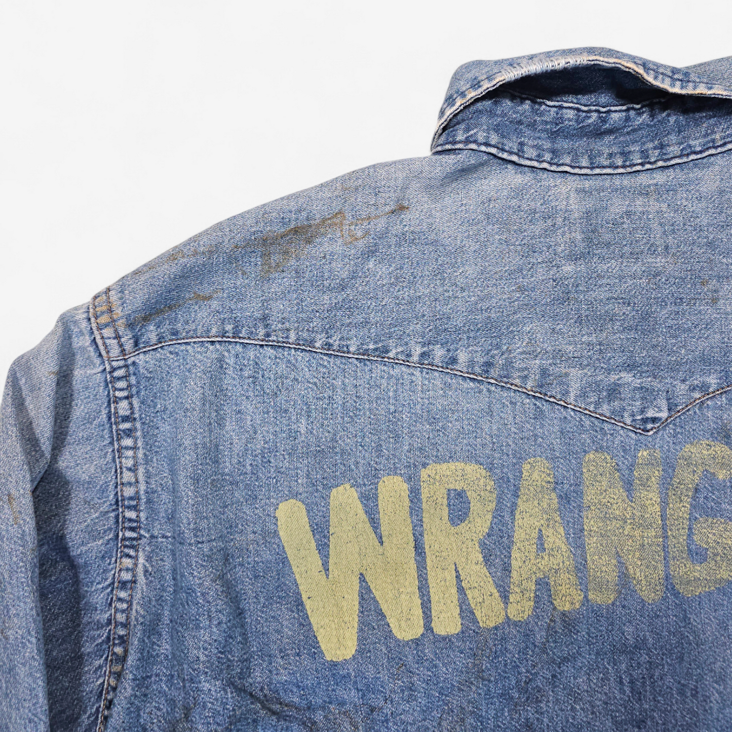 Chemise Wrangler Denim Vintage 1980's Western Shirt - Made in USA (XXL)
