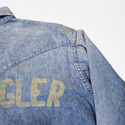 Chemise Wrangler Denim Vintage 1980's Western Shirt - Made in USA (L)