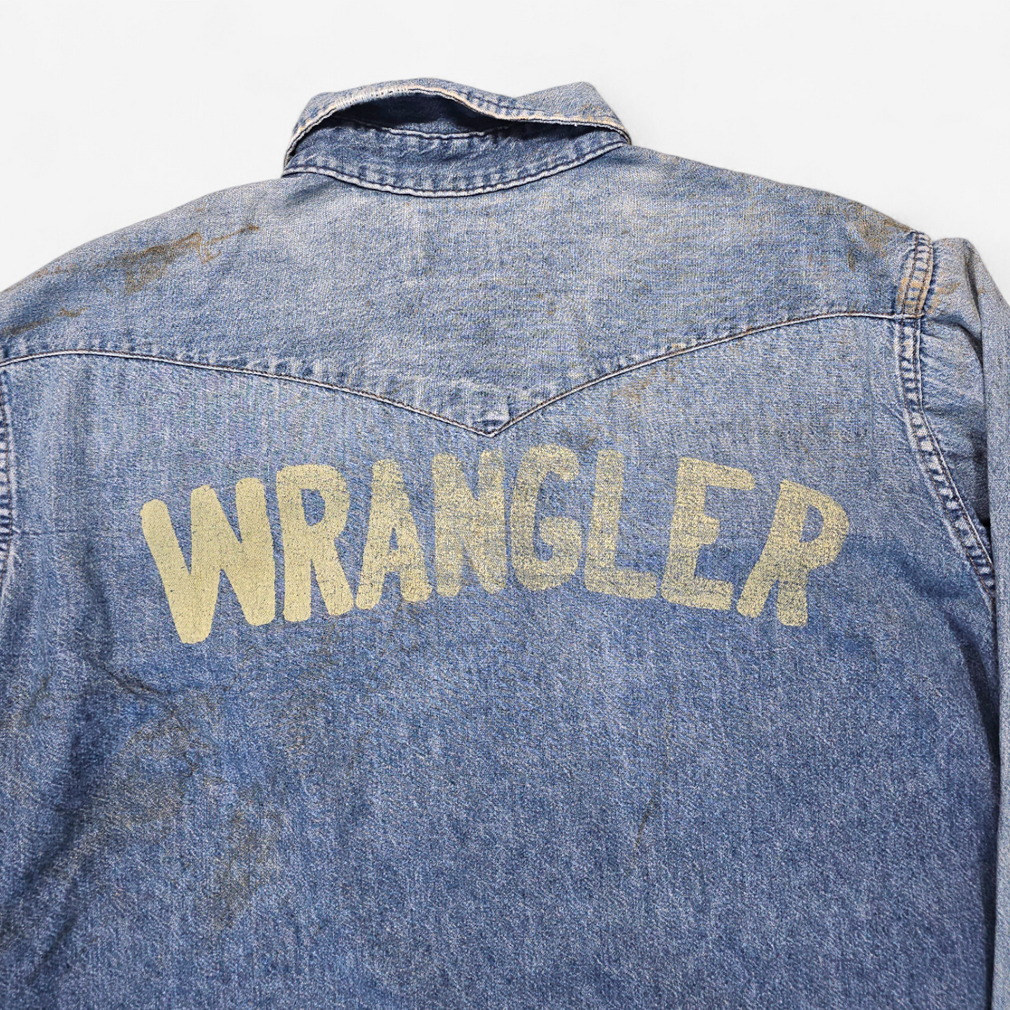 Chemise Wrangler Denim Vintage 1980's Western Shirt - Made in USA (L)