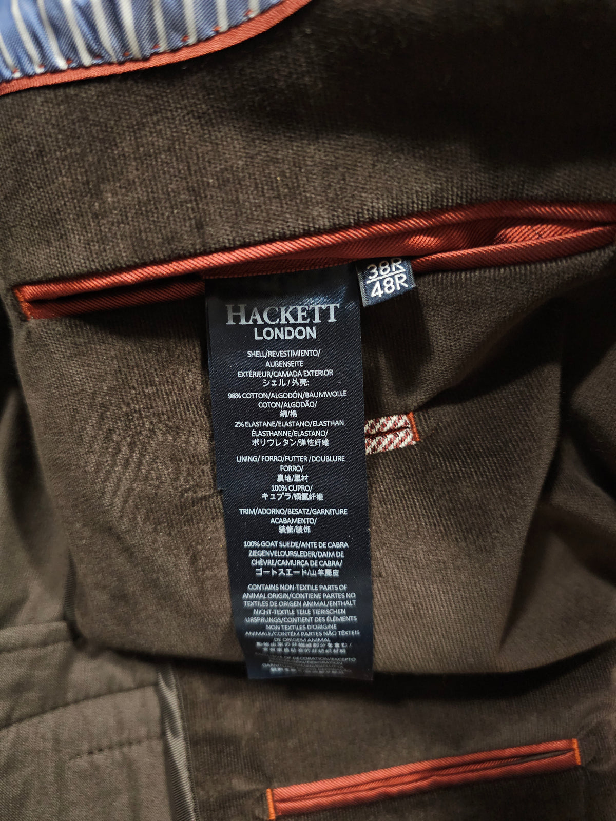 Blazer Hackett Velours Marron (38)