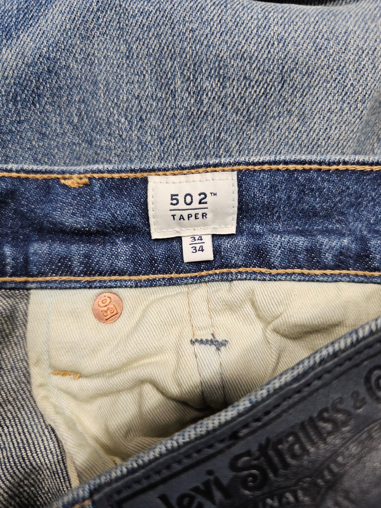 Jean Levi's Blue Tab 502 Taper Made in Japan - Big E Selvedge (W34L34)