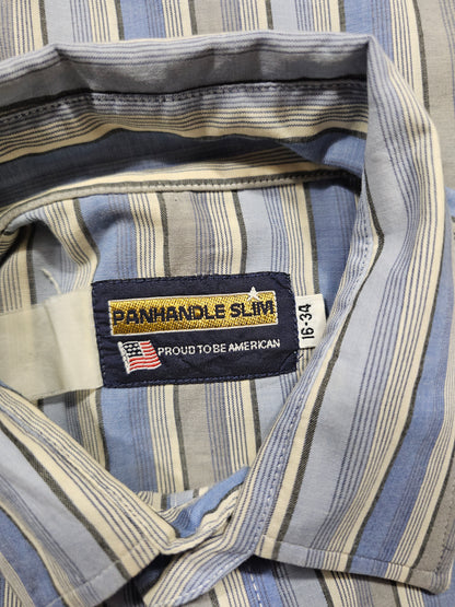 Panhandle Slim Vintage Western Shirt Striped 80's 90's - Made in USA (L)