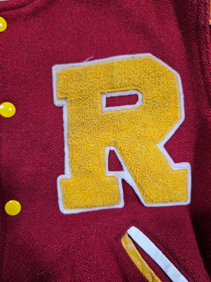 Vintage 80's Varsity Jacket Rogers High School - Made in USA (XS)