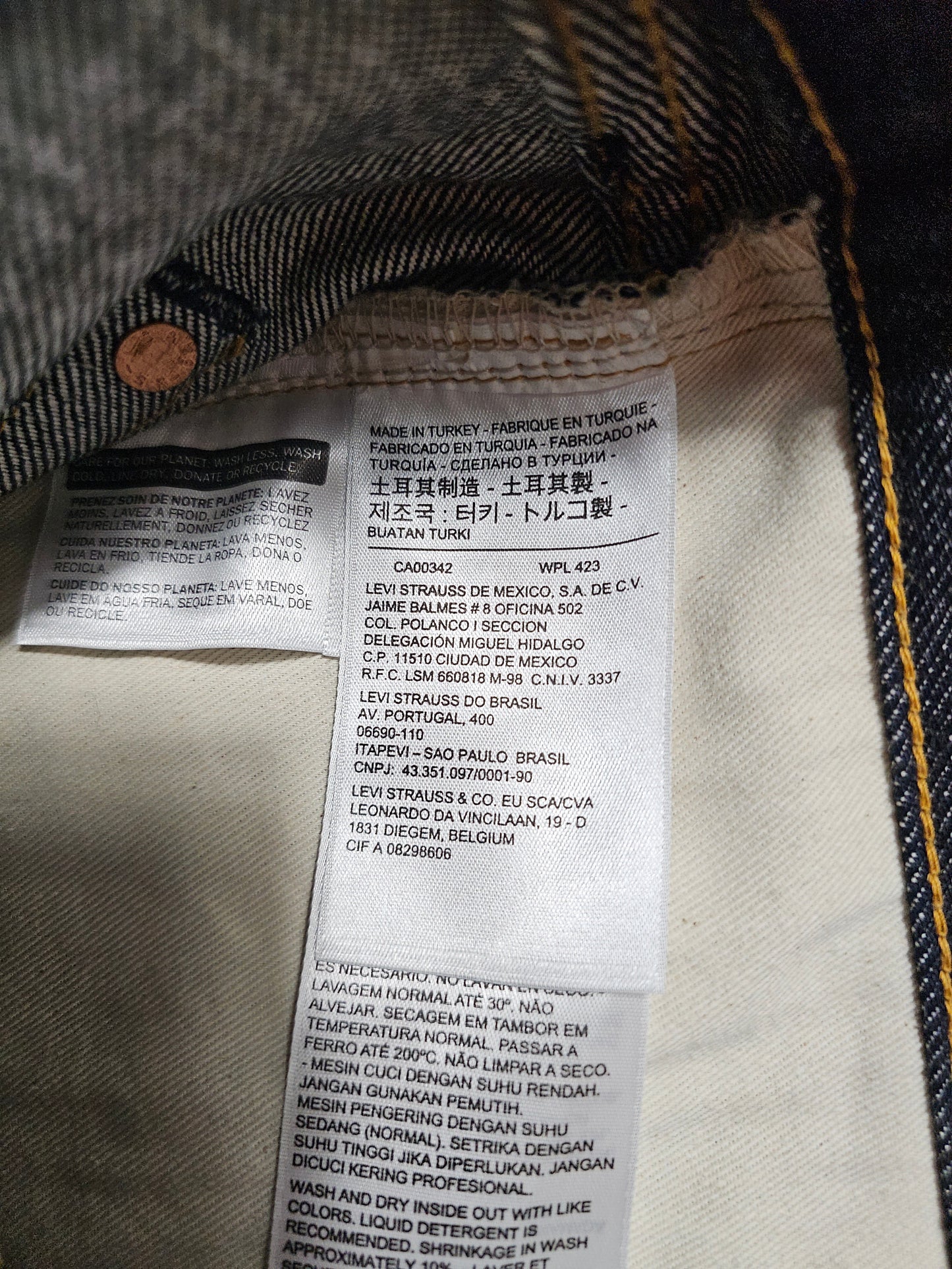 Jean LVC Levi's Vintage Clothing 501 1955 Shrink-to-Fit - Big E Selvedge (W34L30)