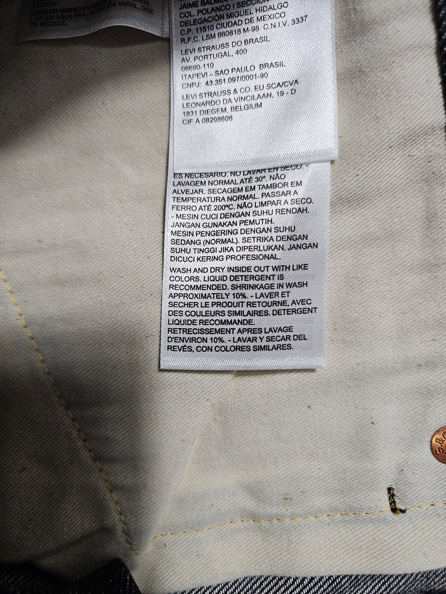 Jean LVC Levi's Vintage Clothing 501 1955 Shrink-to-Fit - Big E Selvedge (W34L30)