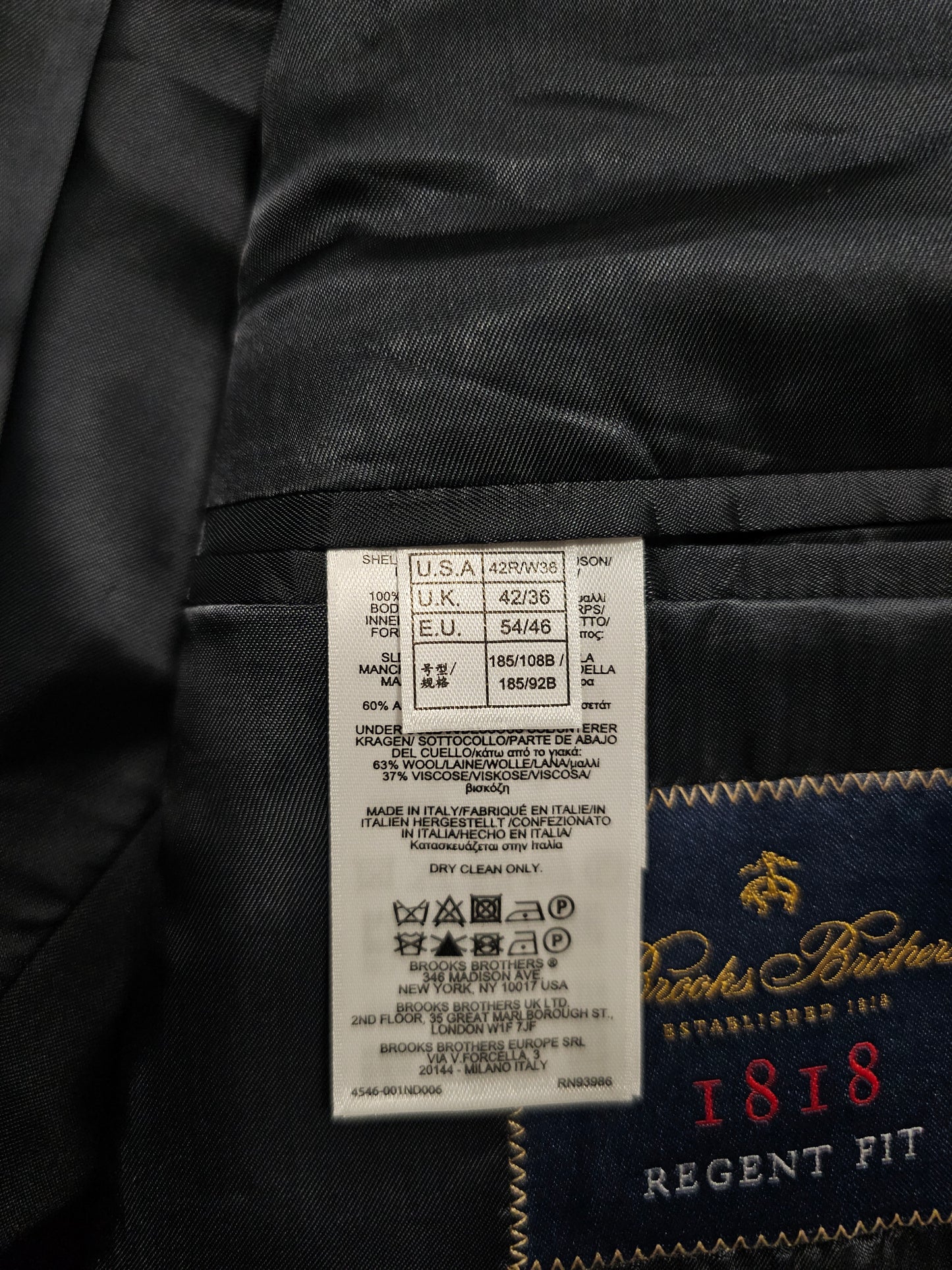 Blazer Pinstripe Brooks Brothers Regent Fit - Made in Italy (42R)
