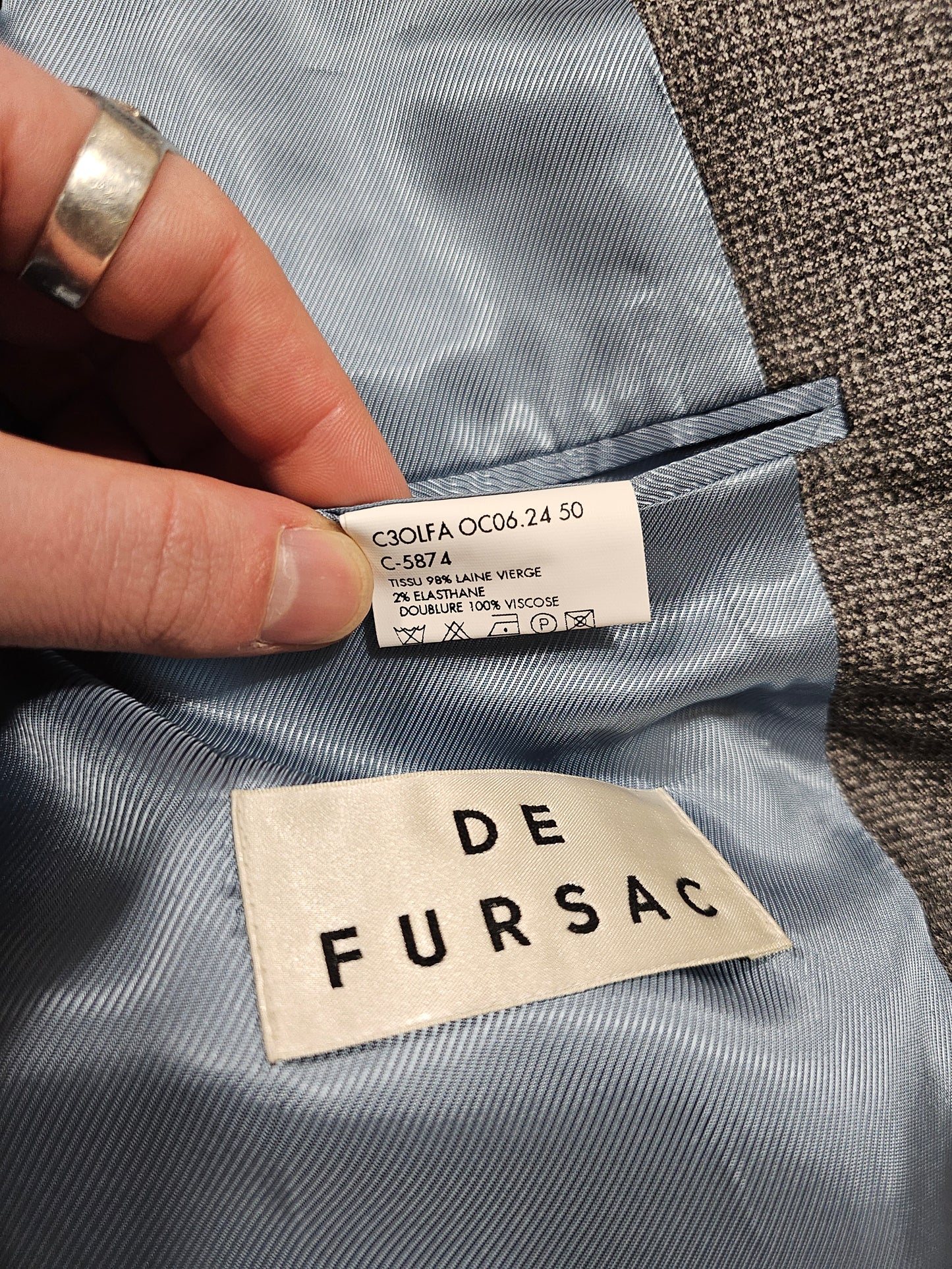 Blazer De Fursac Laine Flanelle Gris (50)