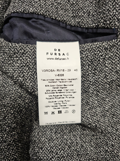 Blazer De Fursac Coton Laine Texturé Gris (46)