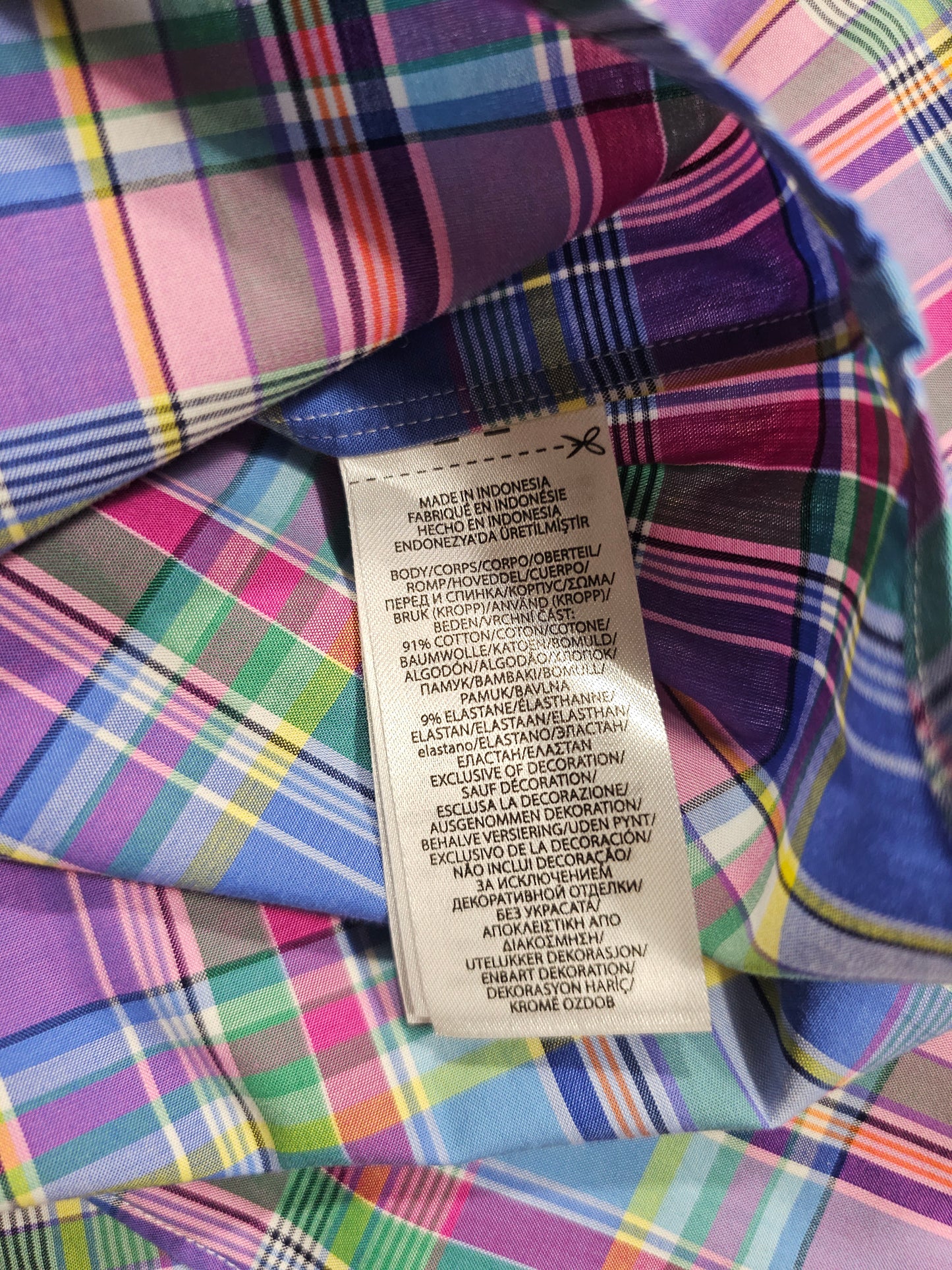 Chemise Ralph Lauren Carreaux Madras (S)