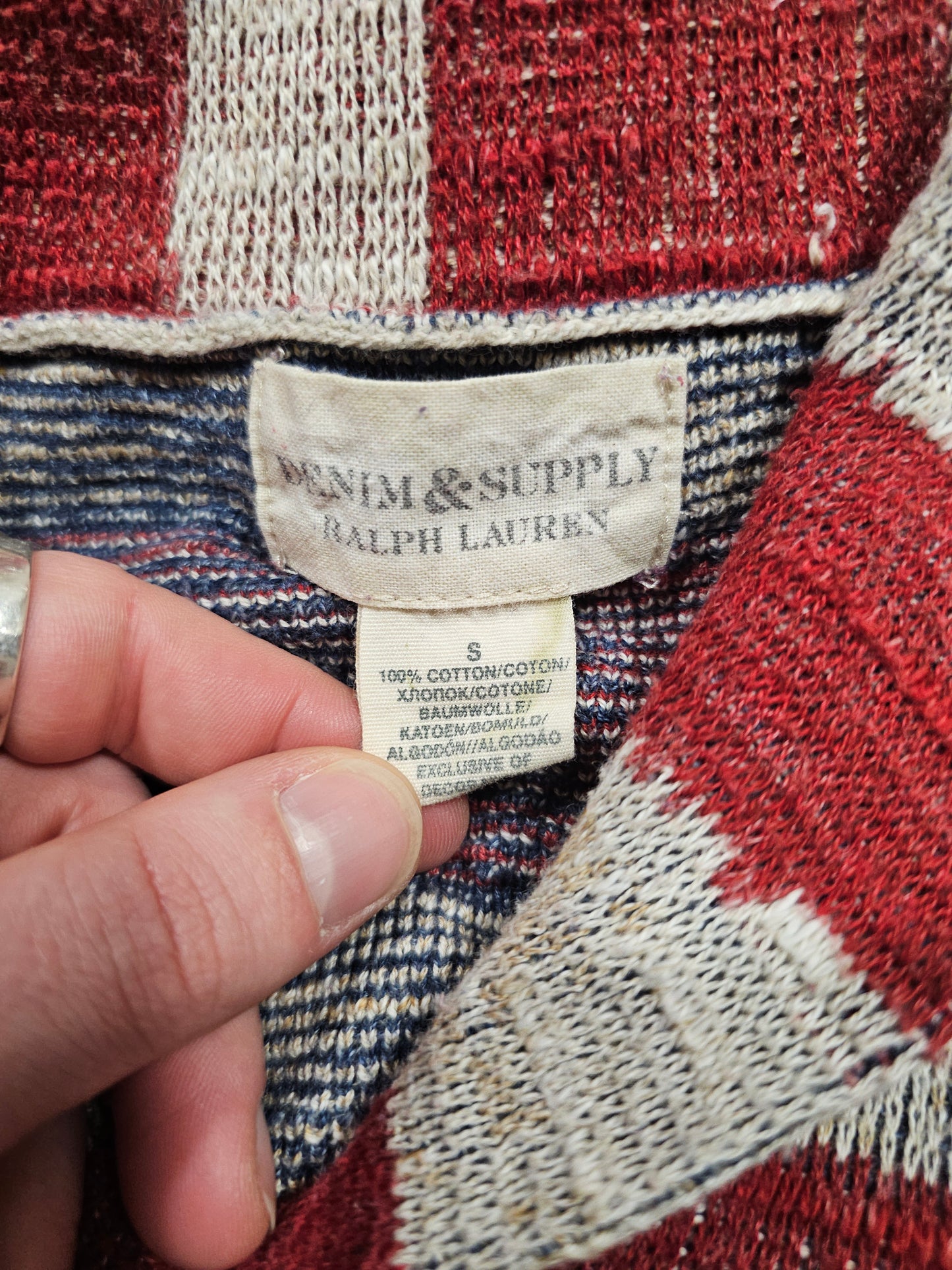 Polo Ralph Lauren USA Flag Shawl Collar Cardigan (S)