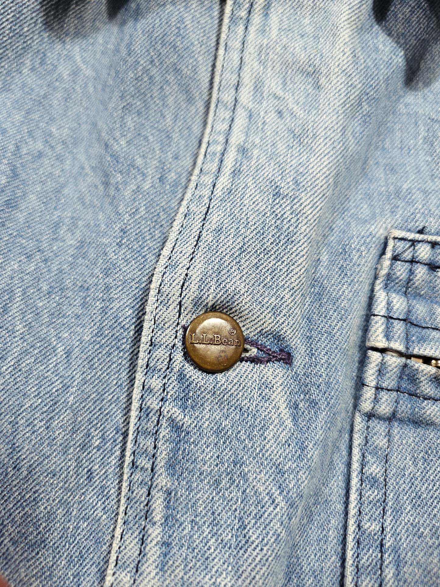 Vintage 80's L.L Bean Denim Chore Jacket - Made in USA (L)