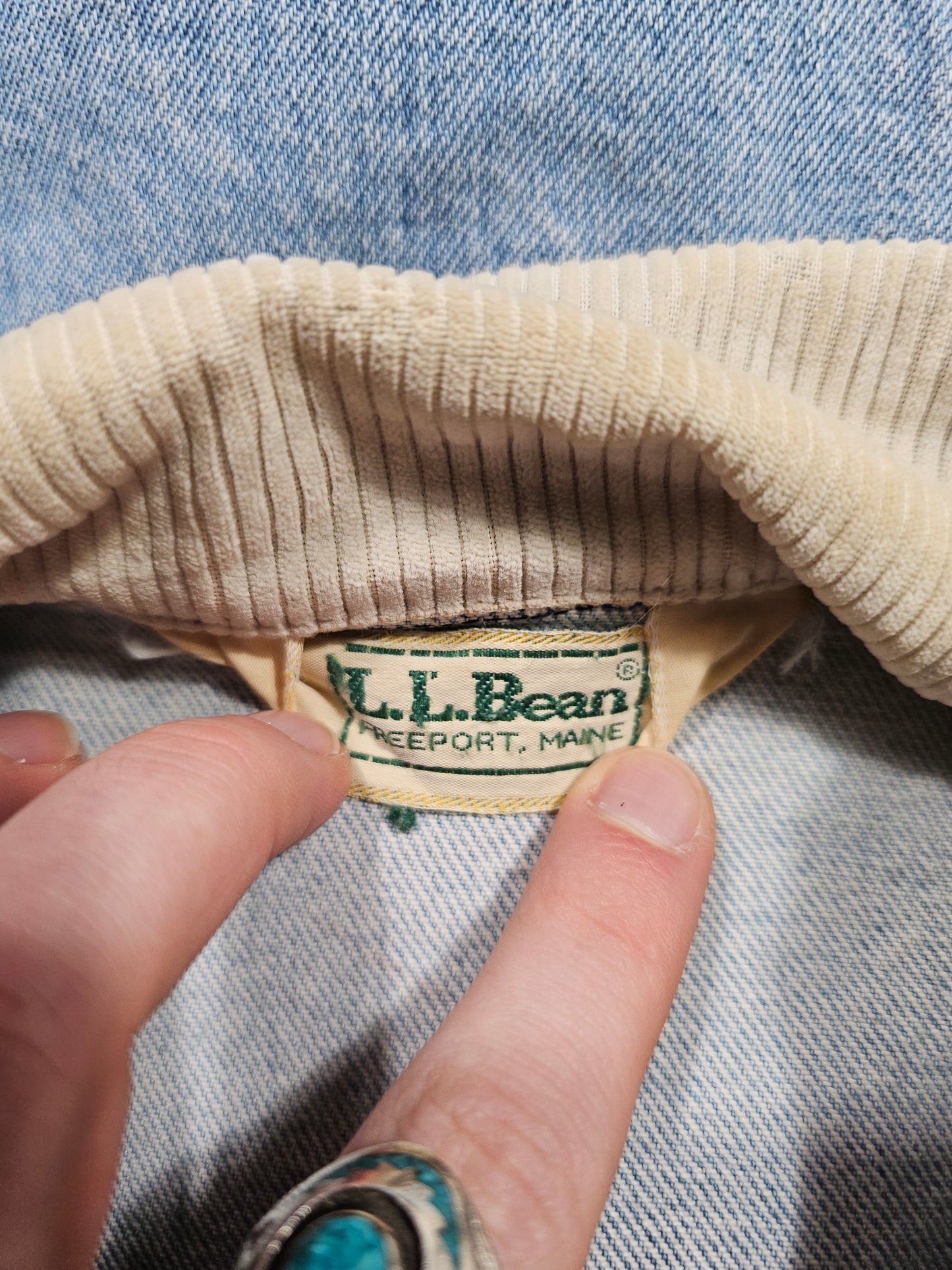 Vintage 80's L.L Bean Denim Chore Jacket - Made in USA (L)
