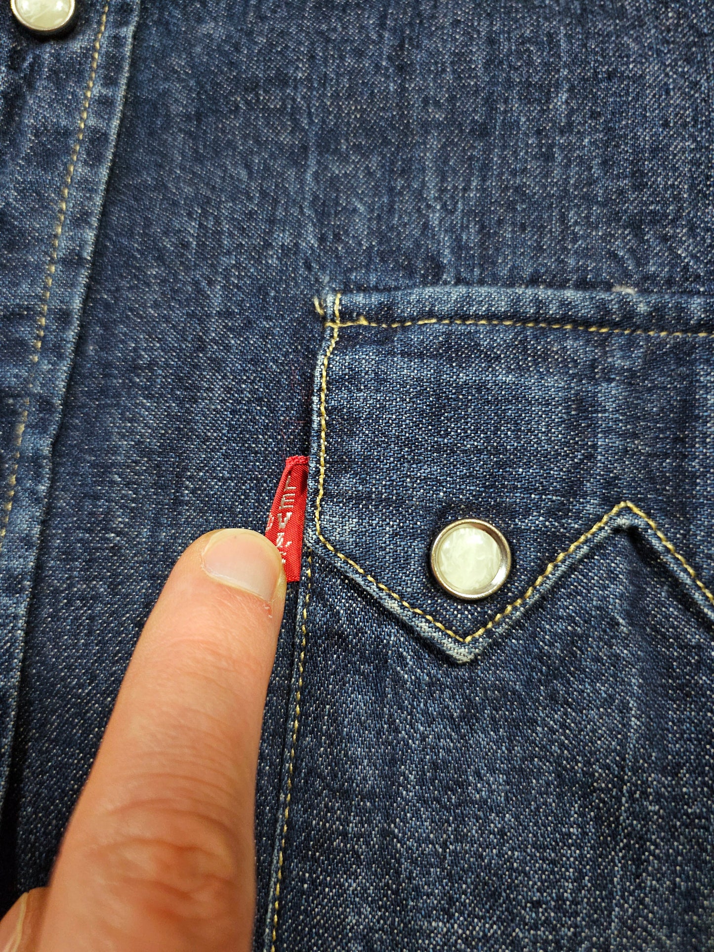 LVC Levi's Vintage Clothing 1955 Sawtooth Denim Shirt - Made in USA (M)