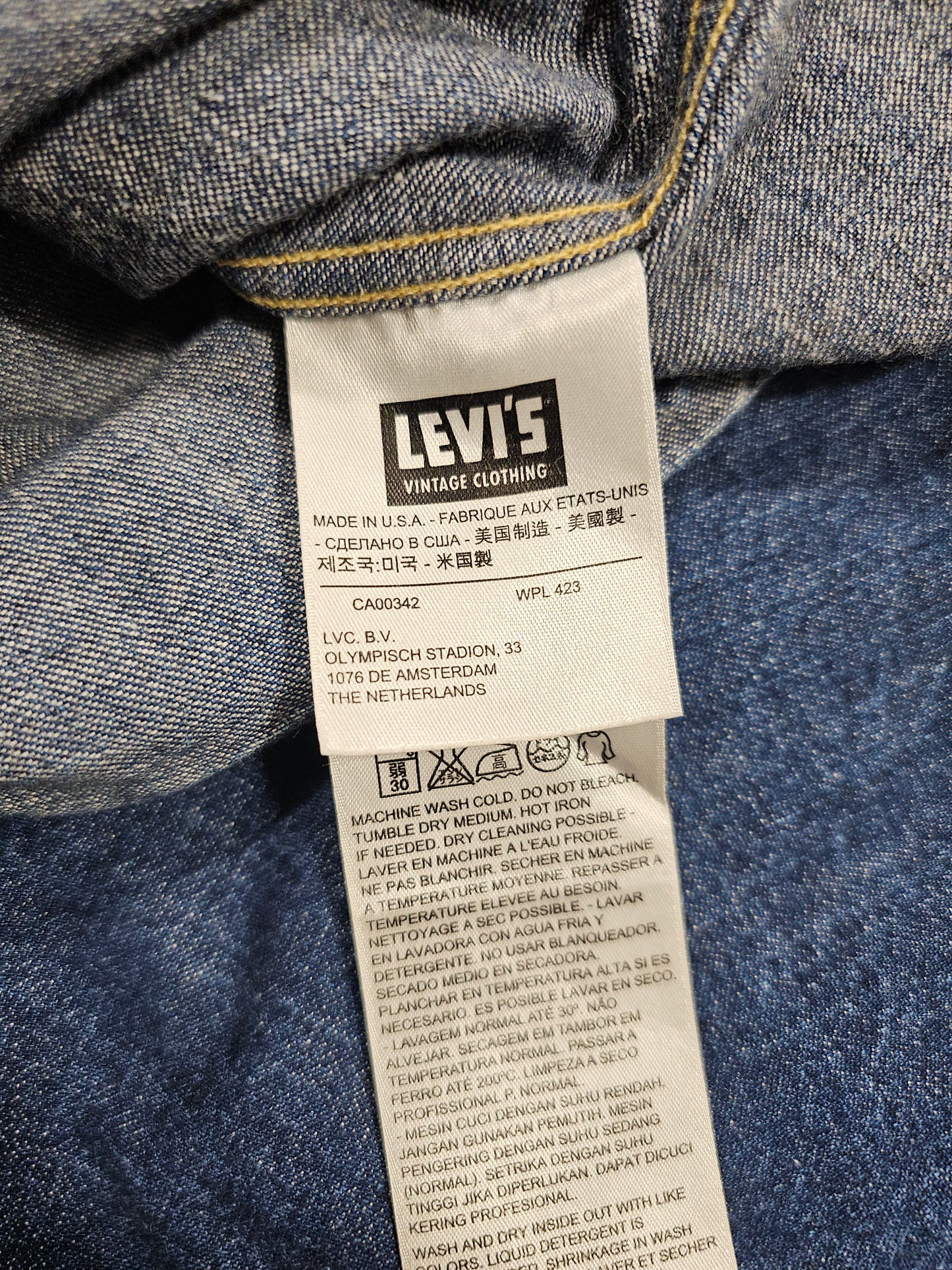 LVC Levi's Vintage Clothing 1955 Sawtooth Denim Shirt - Made in USA (M)