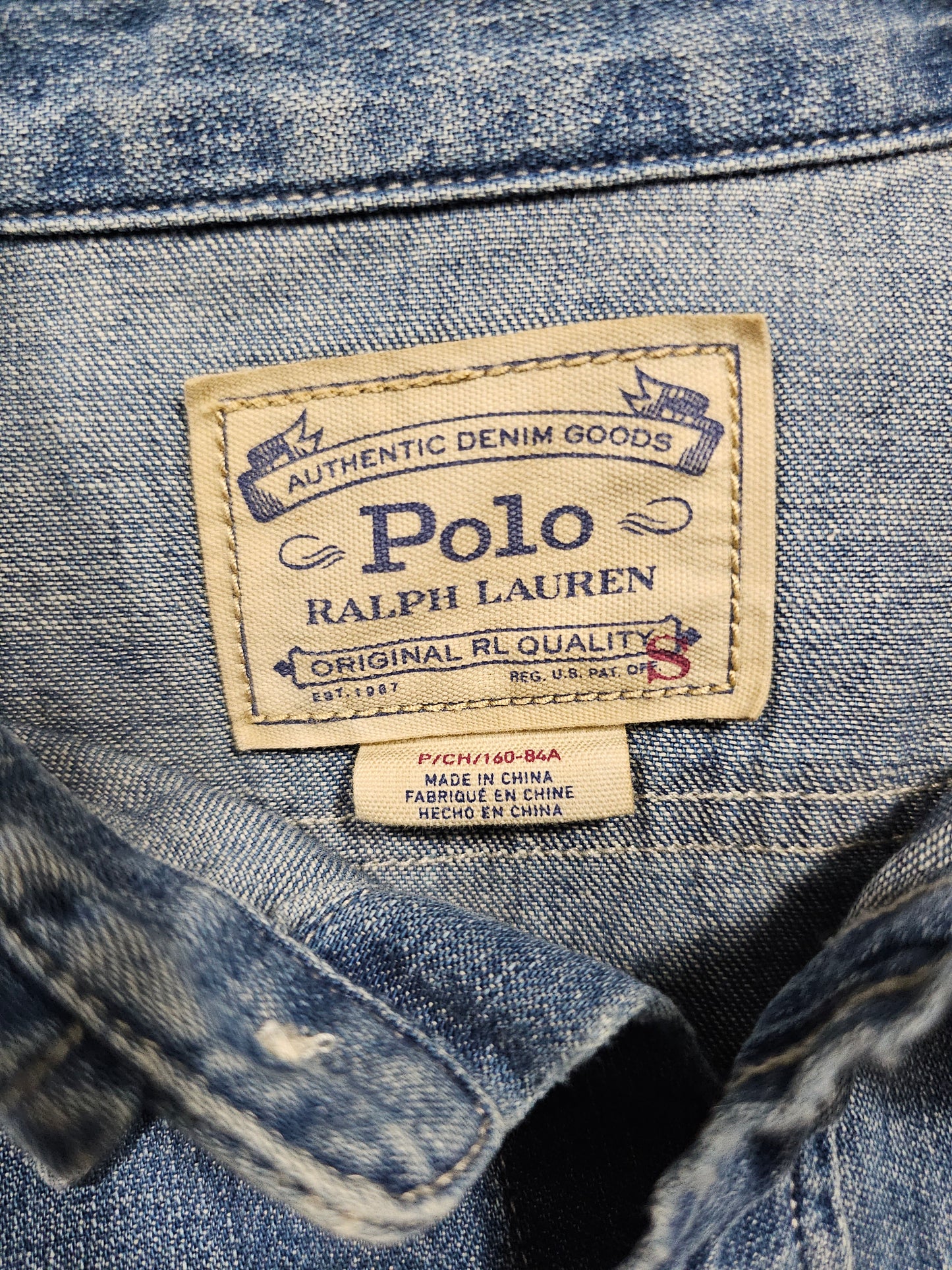 Chemise Polo Ralph Lauren Denim Distressed (S)