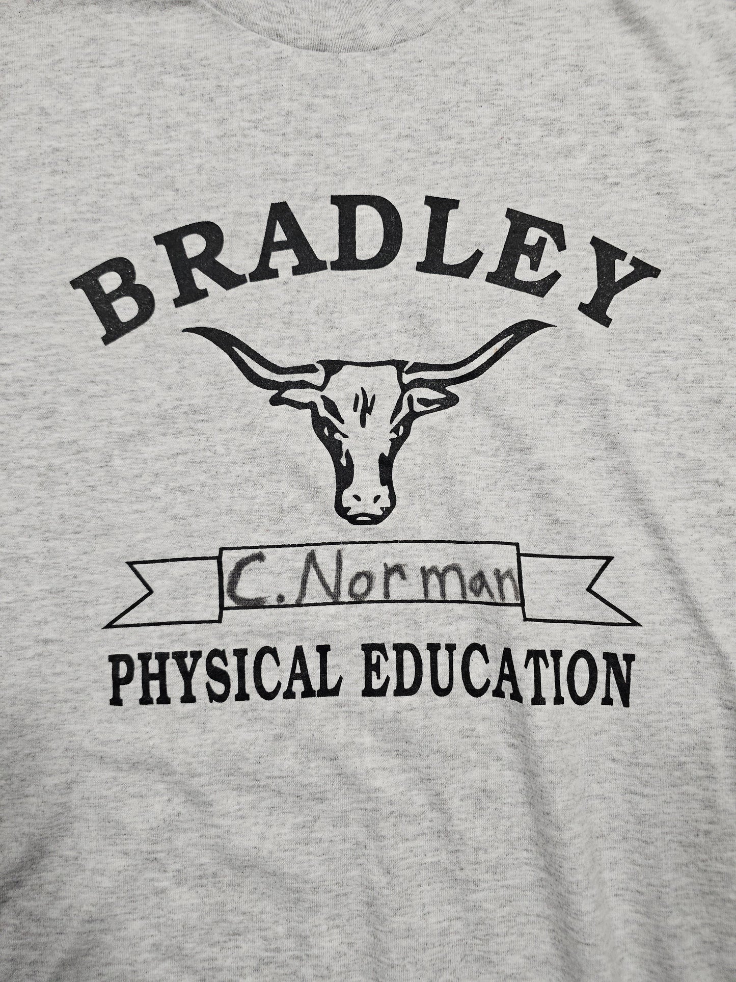 T-shirt Universitaire Vintage 90's Bradley Physical Education - Made in USA (L)