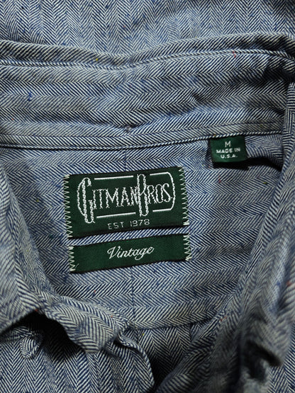 Chemise Gitman Bros Flanelle Herringbone - Made in USA (M)