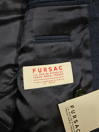 Veste Blazer Double Breasted Fursac Marine Laine Coton Soie (50)