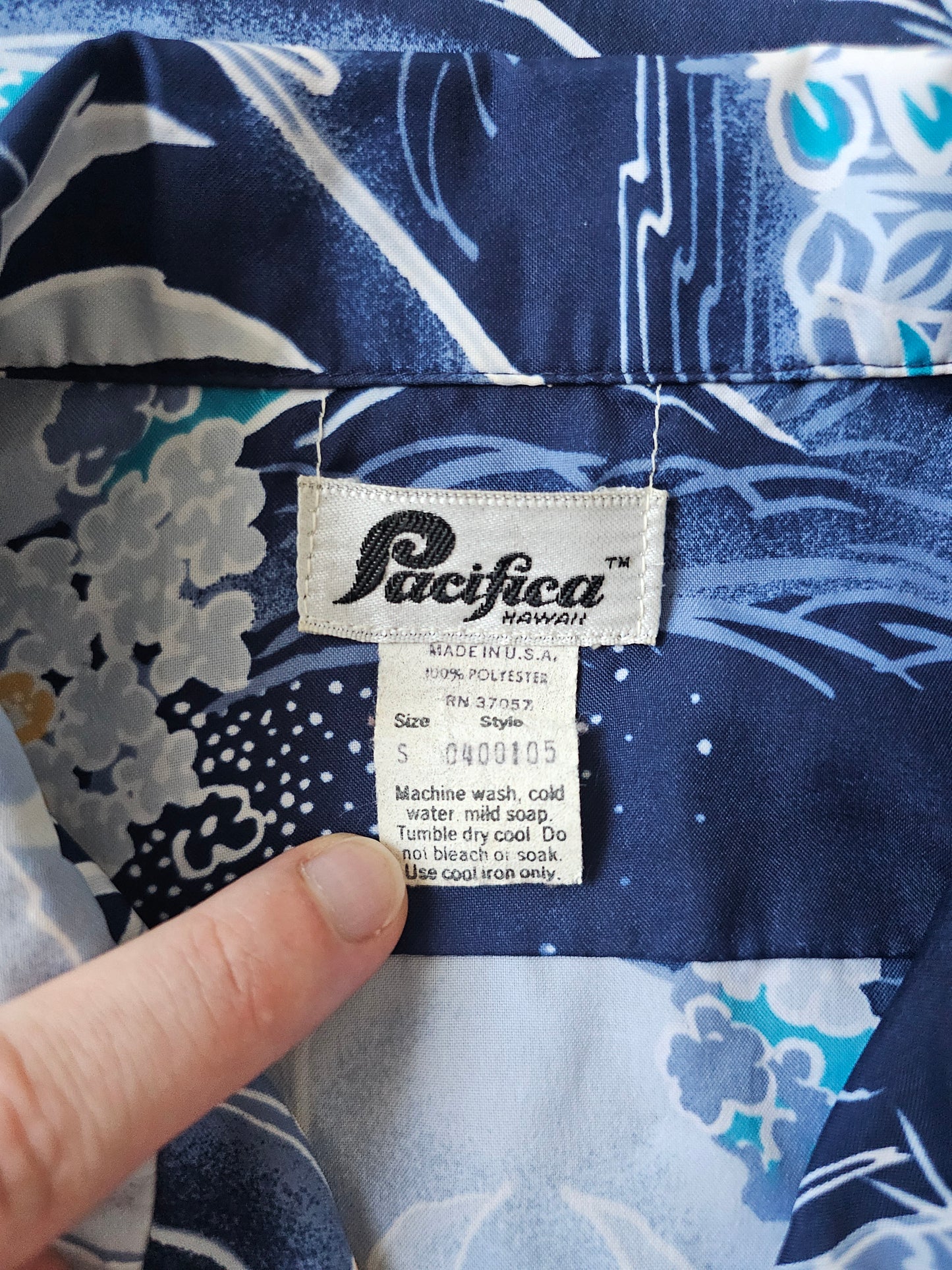 Hawaiian Shirt Vintage 1970's Pacifica Hawaii - Made in USA Hawaii (S)