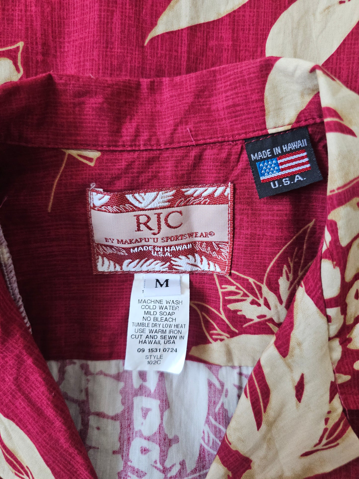 Hawaiian Shirt Vintage RJC - Made in USA (M)