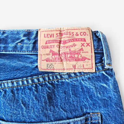 Jean LVC Levi's Vintage Clothing 501 XX 1966 Sashiko Repair - Big E Selvedge (W36L32)