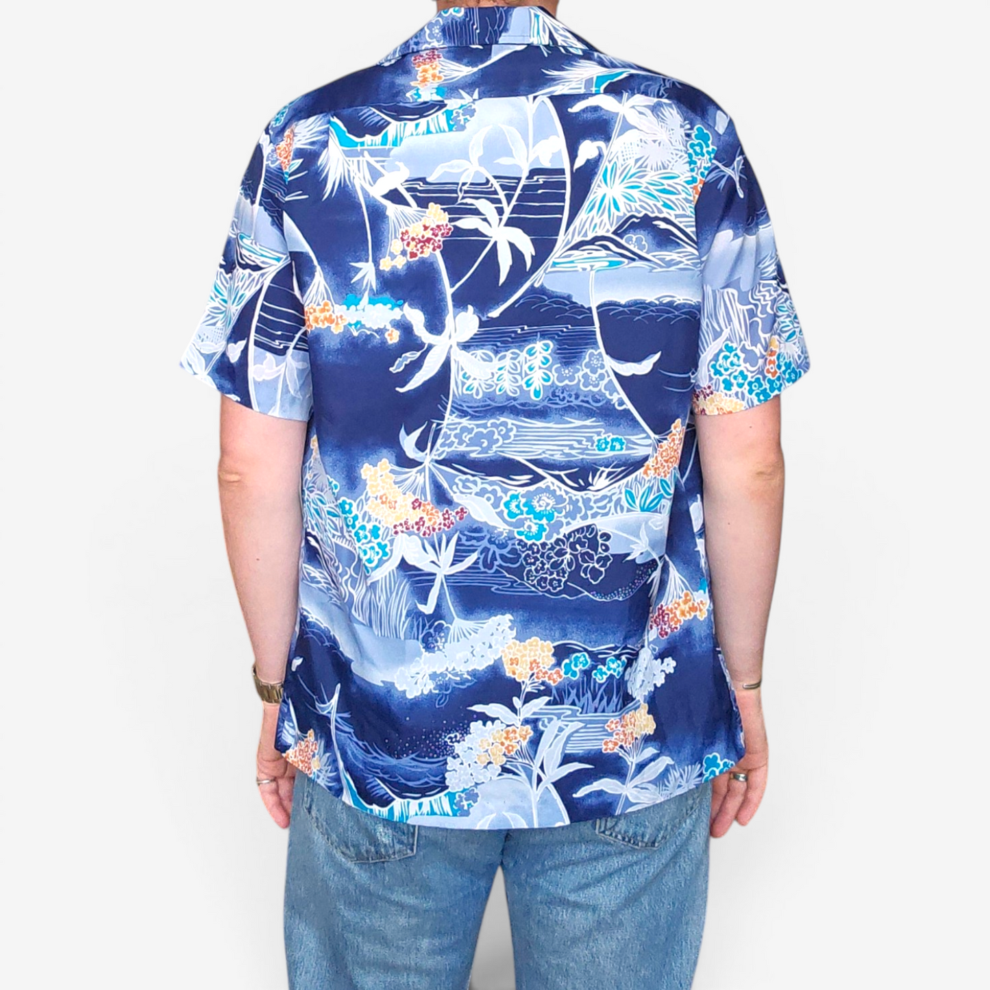 Hawaiian Shirt Vintage 1970's Pacifica Hawaii - Made in USA Hawaii (S)