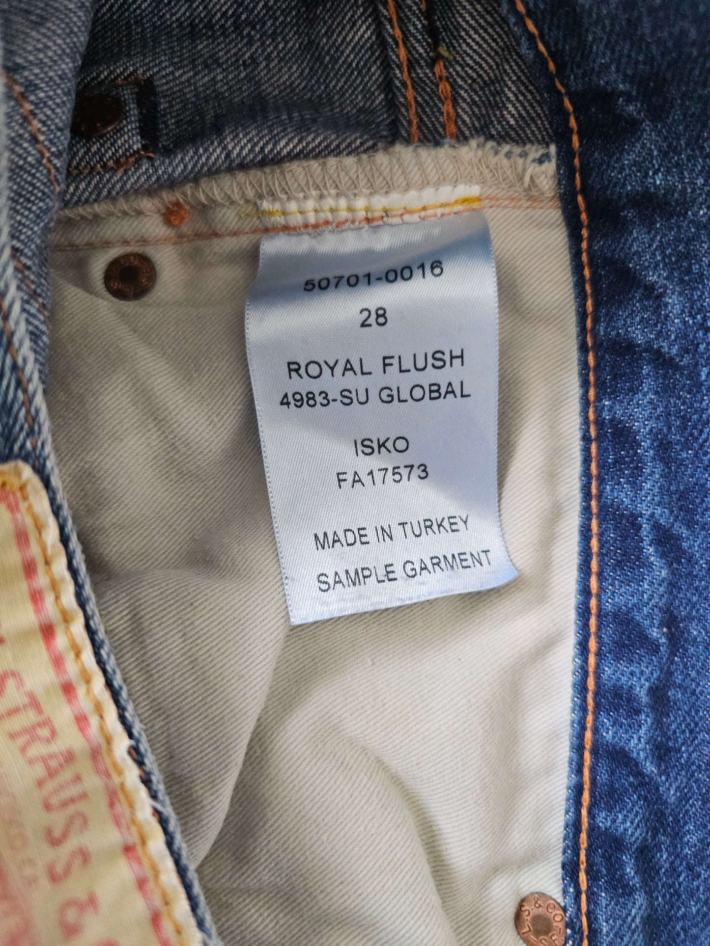 Jean LVC Levi's Vintage Clothing 701 1950s Floral Embroidery - Big E Selvedge (W28)