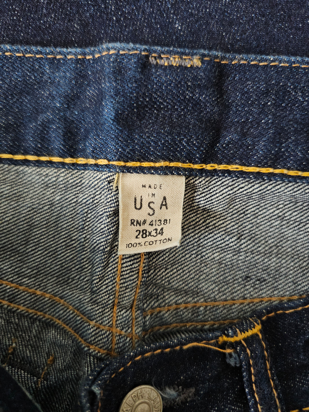 Jean RRL Double RL Ralph Lauren Slim Boot Selvedge - Made in USA (W28L34)