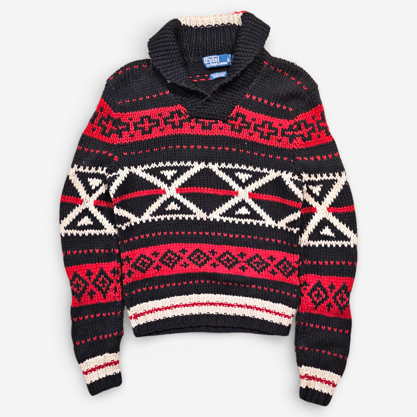 Pull Polo Ralph Lauren Shawl Collar Hand Knit