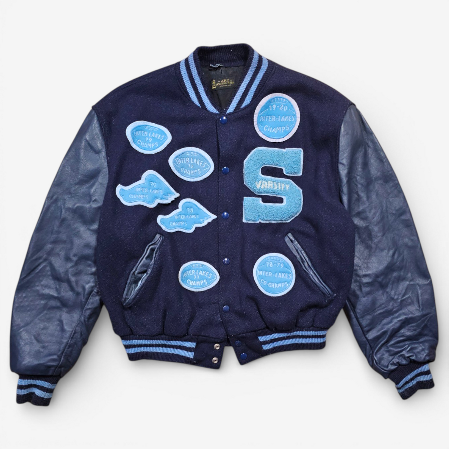 Vintage 70’s Varsity Jacket Art Knitting Mills – Made in USA (M)