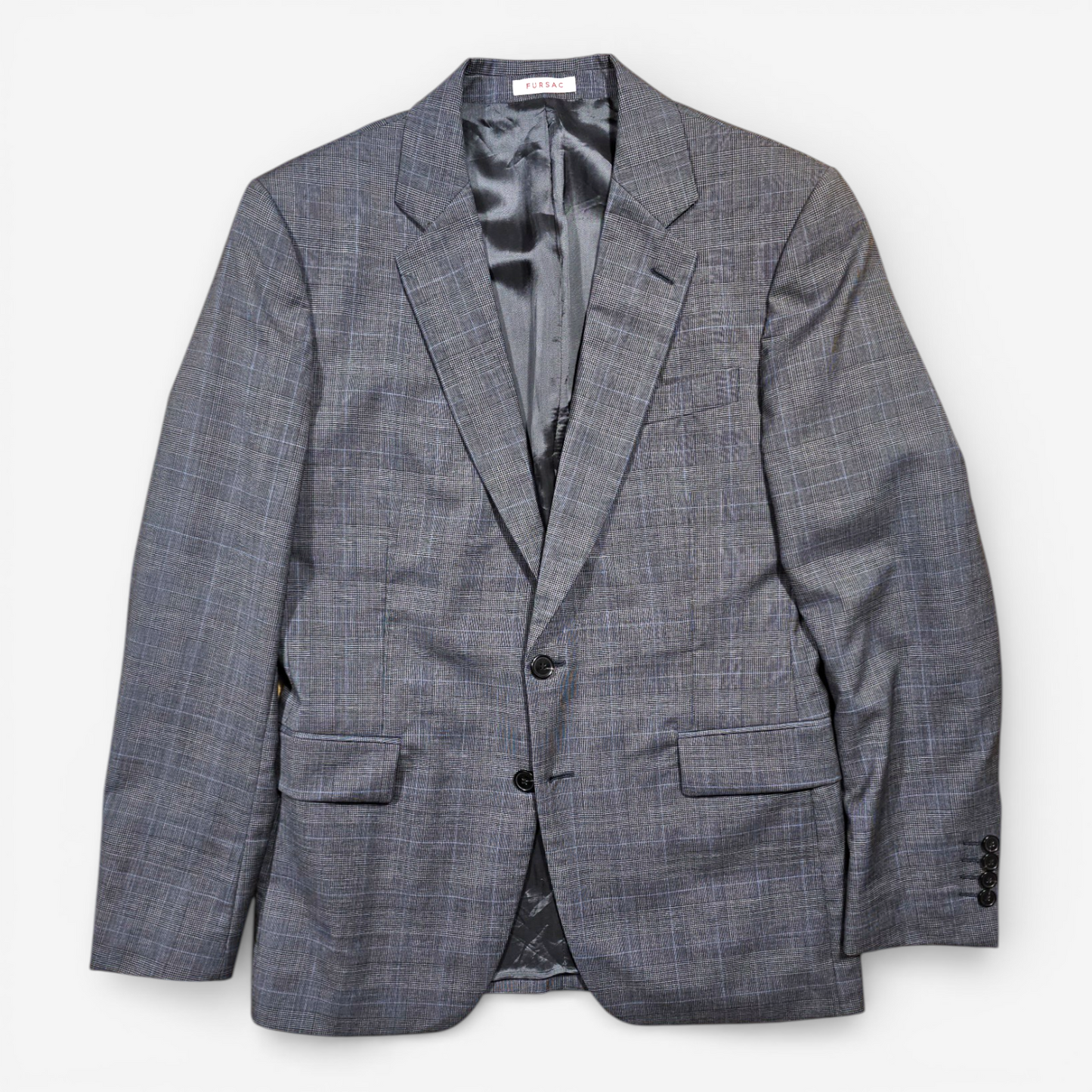 Veste Blazer Fursac Laine Prince-de-Galles Gris