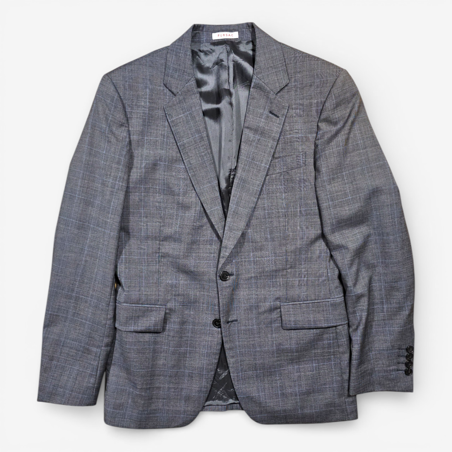 Veste Blazer Fursac Laine Prince-de-Galles Gris