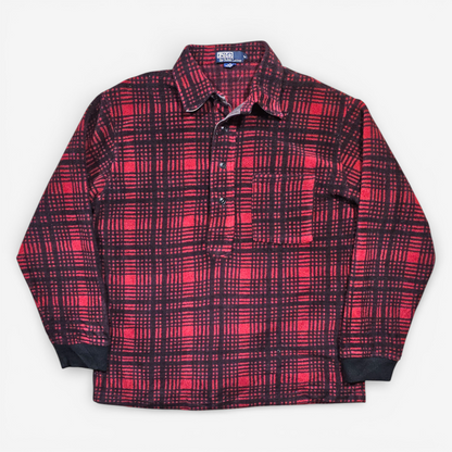 Pull Polaire Fleece Plaid Polo Ralph Lauren Vintage - Made in USA