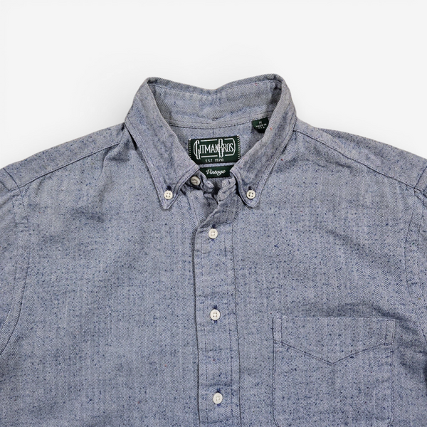 Chemise Gitman Bros Flanelle Herringbone - Made in USA (M)
