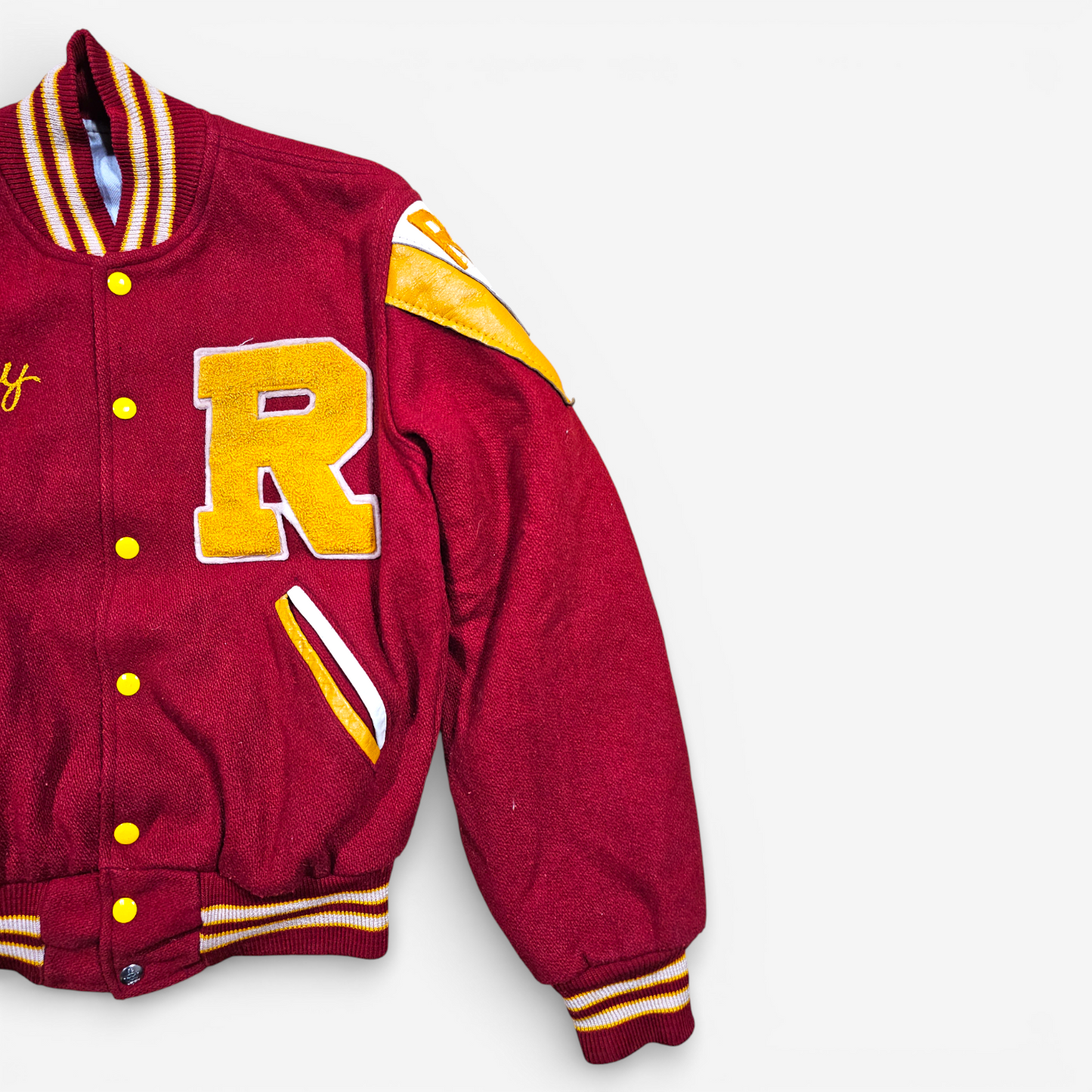 Vintage 80's Varsity Jacket Rogers High School - Made in USA (XS)