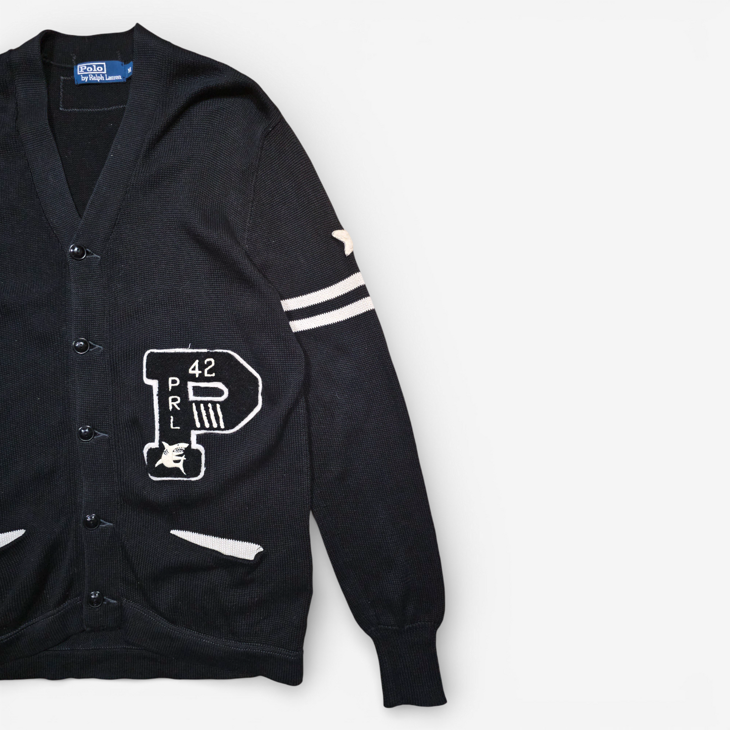 Polo Ralph Lauren Cotton Letterman Varsity Cardigan (M)