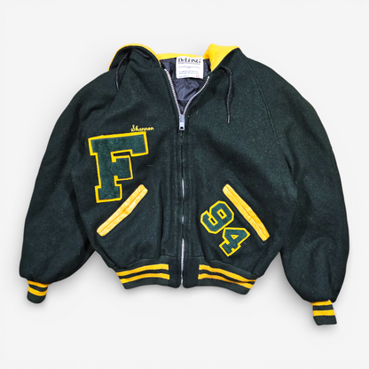 Vintage 90s Varsity Jacket Cheerleader Delong "Shannon" - Made in USA (44)