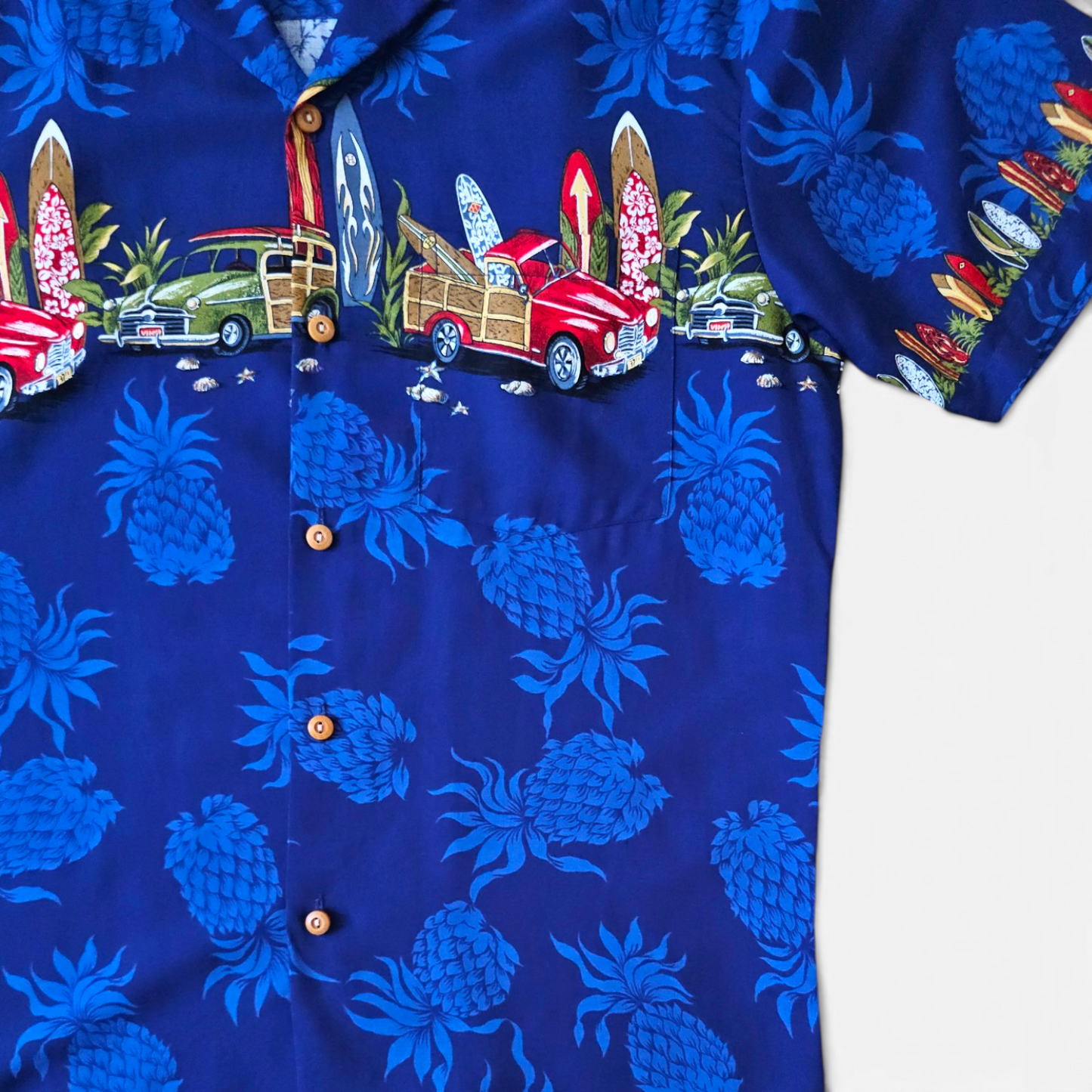Hawaiian Rayon Shirt Vintage Diamond Head Sportswear - Made in USA (S)